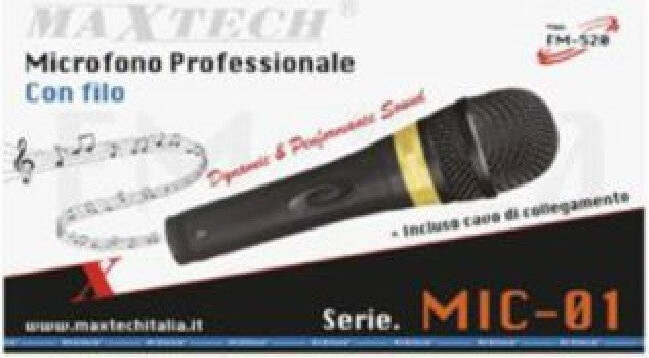 Microfono Con Cavo Per Karaoke Feste Dinamico 3.2 Mt 18cm Xlr-jack On/off Maxtech Mic-01 Elettronica e telefonia > Accessori Audio e Video > Microfoni Trade Shop italia - Napoli, Commerciovirtuoso.it