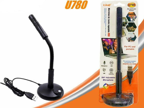 Microfono Da Tavolo Regolabile Con Usb Per Pc Notebook U780 Suono Omnidirezionale Strumenti Musicali/Microfoni/A condensatore Trade Shop italia - Napoli, Commerciovirtuoso.it