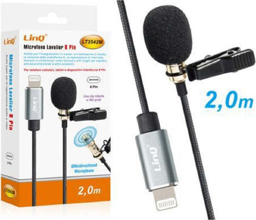 Microfono Lavalier Lightning Suono Omnidirezionale A 360? Cavo 2 Metri Lt3542m Elettronica/Informatica/Accessori/Accessori per audio e video/Microfoni per PC Trade Shop italia - Napoli, Commerciovirtuoso.it