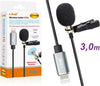 Microfono-Lavalier-Lightning-Suono-Omnidirezionale-A-360°-Cavo-3-Metri-Lt3543m