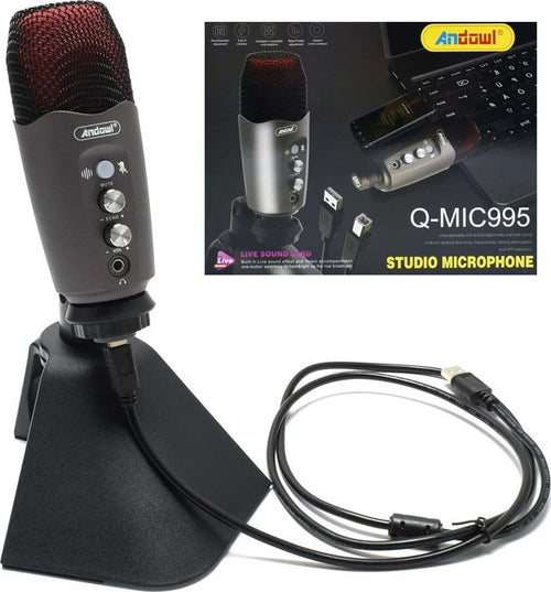 Microfono Professionale A Condensatore Da Tavolo Usb Per Studio Podcast Q-mic995 Strumenti Musicali/Microfoni/A condensatore Trade Shop italia - Napoli, Commerciovirtuoso.it