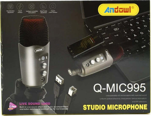 Microfono Professionale A Condensatore Da Tavolo Usb Per Studio Podcast Q-mic995 Strumenti Musicali/Microfoni/A condensatore Trade Shop italia - Napoli, Commerciovirtuoso.it