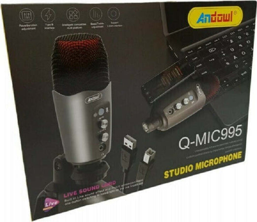 Microfono Professionale A Condensatore Da Tavolo Usb Per Studio Podcast Q-mic995 Strumenti Musicali/Microfoni/A condensatore Trade Shop italia - Napoli, Commerciovirtuoso.it