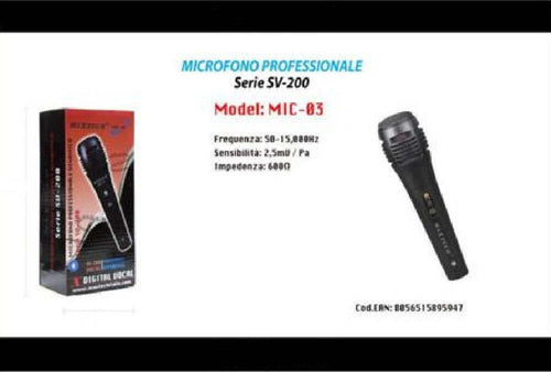 Microfono Professionale Unidirezionale Dinamico Karaoke Sv-200 Maxtech Mic-03 Elettronica e telefonia > Accessori Audio e Video > Microfoni Trade Shop italia - Napoli, Commerciovirtuoso.it