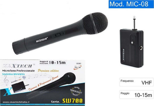 Microfono Wireless Senza Fili Portatile Ricevitore 2,4ghz Karaoke Mic-08 Maxtech Elettronica e telefonia > Accessori Audio e Video > Microfoni Trade Shop italia - Napoli, Commerciovirtuoso.it