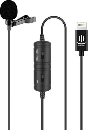 MICROFONO YICHUANG YC-VM40 PER REGISTRAZIONE LAVALIER A DOPPIA PORTA A 8 PIN LUNGHEZZA CAVO 6 M