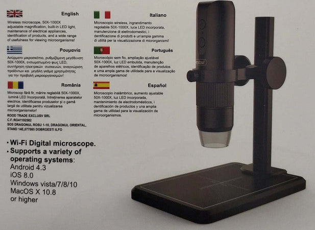 Microscopio Digitale Q-xw05 Wi-fi Usb 1080p Risoluzione Hd 50-1000x Portatile Elettronica/Foto e videocamere/Binocoli telescopi e ottica/Microscopi/Microscopi digitali portatili Trade Shop italia - Napoli, Commerciovirtuoso.it