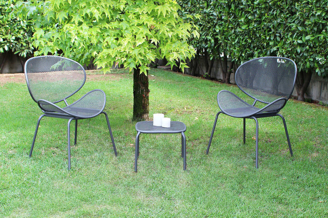 MIDDLE---set-tavolo-in-metallo-cm-41x41x43,5-h-con-2-sedute-Grigio-scuro-Milani-Home