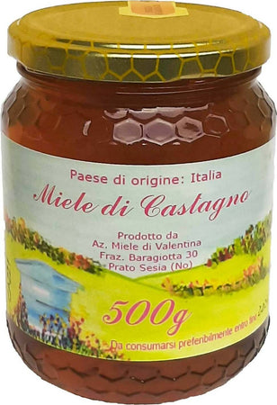 Miele Di Castagno Grezzo Italiano Miele Artigianale 100% Val Sesia Piemonte Made In Italy Alimentari e cura della casa/Preparati da cucina e da forno/Sciroppi zuccheri e dolcificanti/Miele Miele di Valentina - Prato Sesia, Commerciovirtuoso.it
