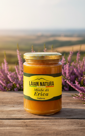 Miele di Erica Italiano Miele Puro Artigianale Grezzo Dolcificante Naturale Fatto in Italia Laian Natura