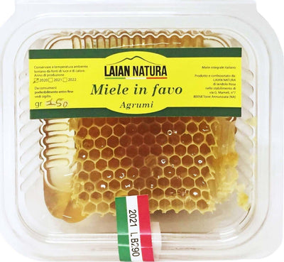 Miele In Favo 170gr. Miele Italiano Puro Grezzo al Naturale Miele in Favo con Polline Propoli e Pappa Reale Miele dolce LAIAN NATURA -Torre Annunziata, Commerciovirtuoso.it