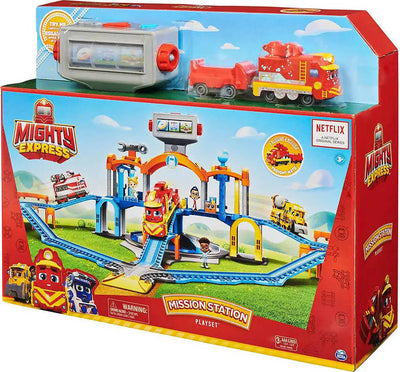 Mighty-Express,-La-Stazione-Centrale,-Playset-Mission-Station,-Con-Treno-Esclusivo-Nate,-Luci-E-Suoni,-Giocattolo-Per-Bambini-3+-Spin-Master