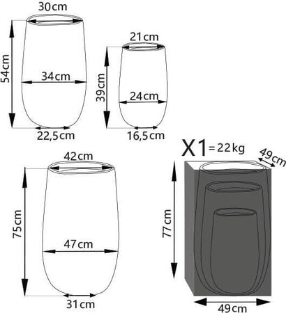 MIGUEL---set-di-3-vasi-Grigio-scuro-Milani-Home