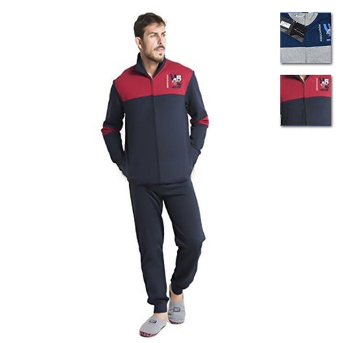 Milk and Honey Pigiama Tuta Casa da Uomo Invernale Felpata Apertura a Zip PU0202 S20 - Passarelli Biancheria