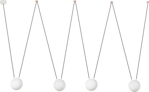 MINE GLASS SPACE 4L Sospensione bianca Illuminazione/Illuminazione per interni/Lampadari lampade a sospensione e plafoniere/Lampade a sospensione Led Mall Home - Napoli, Commerciovirtuoso.it
