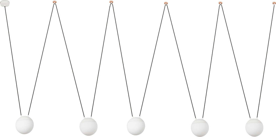 MINE GLASS SPACE 5L Sospensione bianca Illuminazione/Illuminazione per interni/Lampadari lampade a sospensione e plafoniere/Lampade a sospensione Led Mall Home - Napoli, Commerciovirtuoso.it