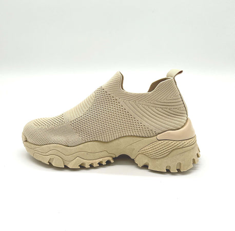 Minerva Sneakers Donna Elasticizzate Con Zeppa 4cm Scarpe No Lace Ecopelle