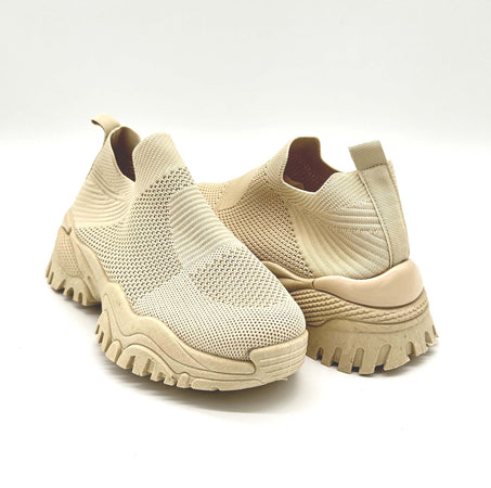 Minerva Sneakers Donna Elasticizzate Con Zeppa 4cm Scarpe No Lace Ecopelle