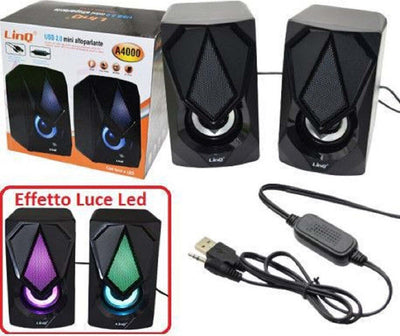 Mini Altoparlante Casse Usb 2.0 Speaker Con Luce Led Rgb Pc Multimediale A4000 Elettronica/Audio e video portatile/Accessori/Casse portatili e Docking Station con altoparlanti/Casse portatili Bluetooth Trade Shop italia - Napoli, Commerciovirtuoso.it