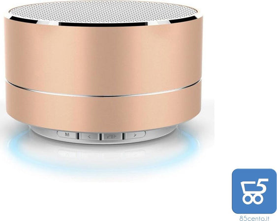 Mini Altoparlante per PC Smartphone Bluetooth Portatile LED Wireless Color ORO - EX DEMO