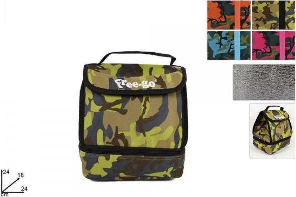 Mini-Bauletto-Borsa-Zaino-Termico-Frigo-Viaggi-Mare-2-Sezioni-Mimetico-4-Colori