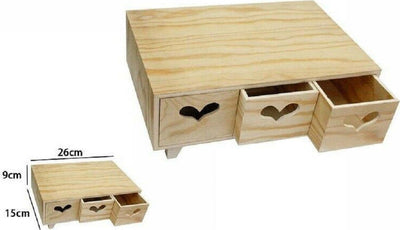 Mini Cassettiera 3 Cassetti Cuore In Legno Naturale Decoupage 53439a Casa, arredamento e bricolage > Arredamento > Portaoggetti Trade Shop italia - Napoli, Commerciovirtuoso.it