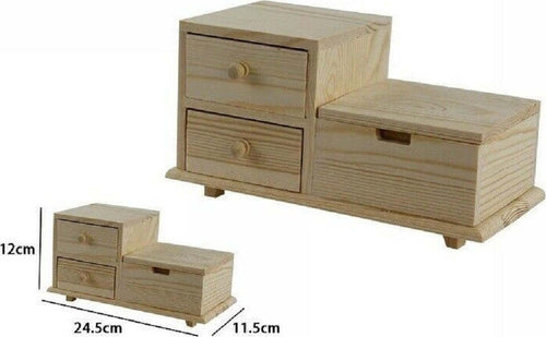 Mini Cassettiera In Legno Naturale 2 Cassetti Con Scomparto Decoupage 53386a Casa, arredamento e bricolage > Arredamento > Portaoggetti Trade Shop italia - Napoli, Commerciovirtuoso.it