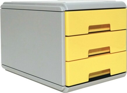 Mini cassettiera Keep Colour Pastel - 17x25 4x17 7 cm - grigio-giallo - Arda Casa e cucina/Arredamento/Studio/Mobiletti e credenze/Cassetti Eurocartuccia - Pavullo, Commerciovirtuoso.it
