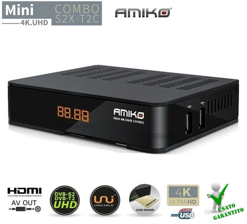 Amiko Mini 4K UHD Combo DVB-S2X+DVB-T2 Ricondizionato