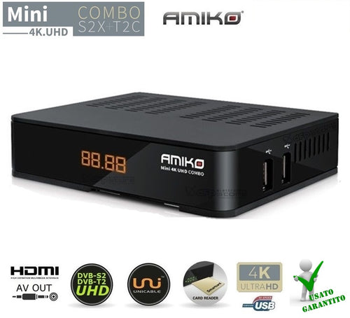 Amiko Mini 4K UHD Combo DVB-S2X+DVB-T2 Ricondizionato
