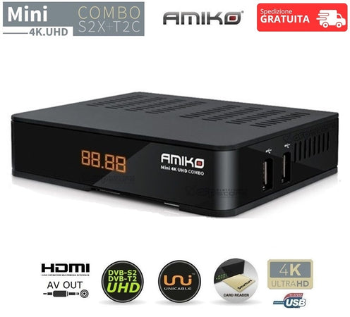 Amiko Mini 4K UHD Combo DVB-S2X+DVB-T2