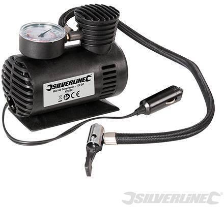 Mini compressore ad aria per pneumatici 12V / CC Silverline