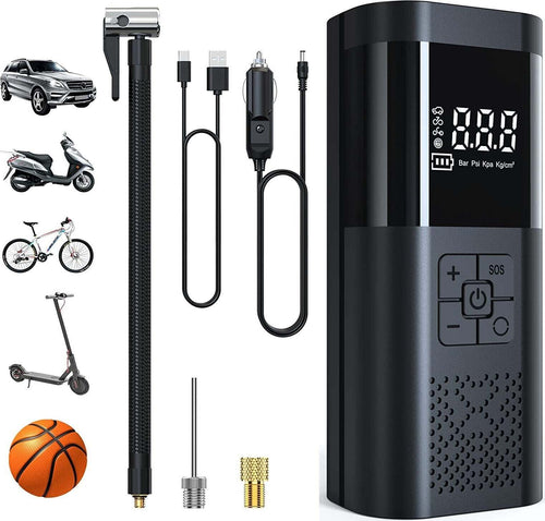 Mini Compressore Aria Portatile Auto Moto Gonfiatore Bici Elettrico con Batteria Auto e Moto/Cerchioni e pneumatici/Accessori e parti/Compressori portatili Zencoccostore - Formia, Commerciovirtuoso.it