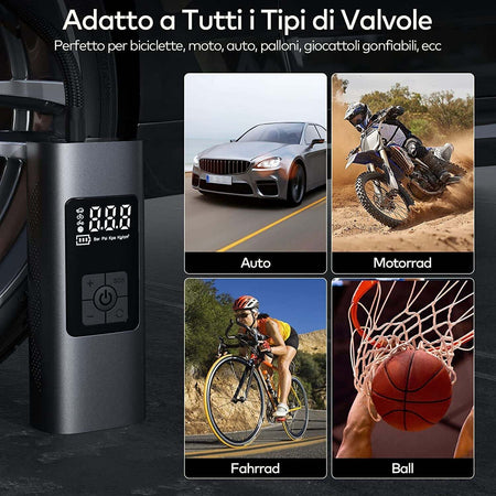Mini Compressore Aria Portatile Auto Moto Gonfiatore Bici Elettrico con Batteria Auto e Moto/Cerchioni e pneumatici/Accessori e parti/Compressori portatili Zencoccostore - Formia, Commerciovirtuoso.it