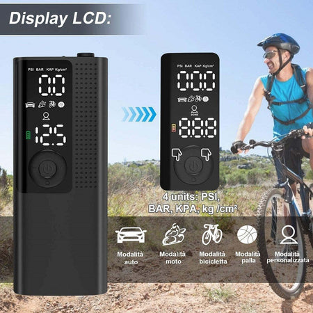 Mini Compressore Portatile Pompa Elettrica Aria Display Lcd Moto Auto Bici Palla Casa, arredamento e bricolage > Bricolage e fai da te > Elettroutensili > Compressori Trade Shop italia - Napoli, Commerciovirtuoso.it