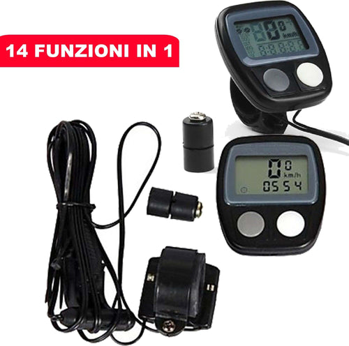 MINI COMPUTER PER BICI BICICLETTA TACHIMETRO CONTACHILOMETRI 14 IN 1 SPORT TEMPO Sport e tempo libero/Attività ricreative all'aperto/Ciclismo/Accessori/Ciclocomputer Trade Shop italia - Napoli, Commerciovirtuoso.it