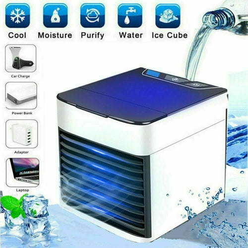 MINI CONDIZIONATORE DEUMIDIFICATORE VENTILATORE PORTATILE AD ACQUA CORRENTE USB Fai da te/Prodotti per la costruzione/Riscaldamento e raffreddamento/Sistemi mobili di climatizzazione/Condizionatori/Condizionatori portatili Zencoccostore - Formia, Commerciovirtuoso.it