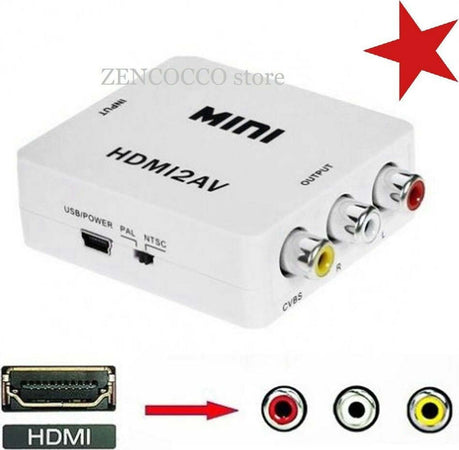 MINI Convertitore Adattatore Da HDMI a RCA Video Audio 1080P TV Ricarica USB Elettronica/Home Cinema TV e video/Accessori/Video convertiori Zencoccostore - Formia, Commerciovirtuoso.it