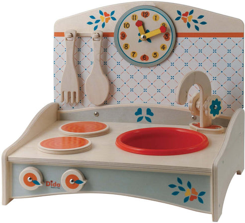 Mini Cucina Giocattolo In Legno Azzurro in Legno Gioco per