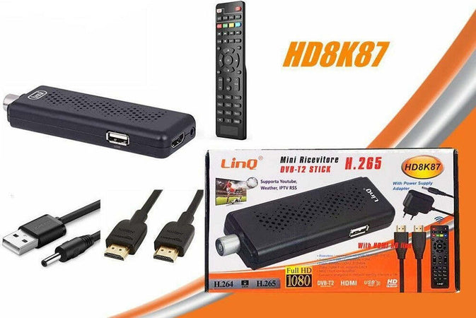Mini Decoder Digitale Terrestre Dvb-t2 Dongle Stick Hdmi Hevc H.265 1080p Hd8k87 Elettronica/Home Cinema TV e video/Dispositivi per lo Streaming/Client Streaming Trade Shop italia - Napoli, Commerciovirtuoso.it