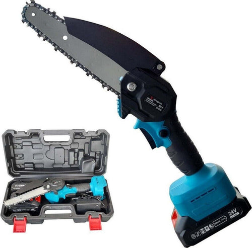 Mini Elettrosega A Doppia Batteria 24v Motosega Elettrica Tagliarami 6'' Pin Fai da te/Attrezzi elettrici da giardinaggio/Utensili elettrici da giardino/Motoseghe Trade Shop italia - Napoli, Commerciovirtuoso.it