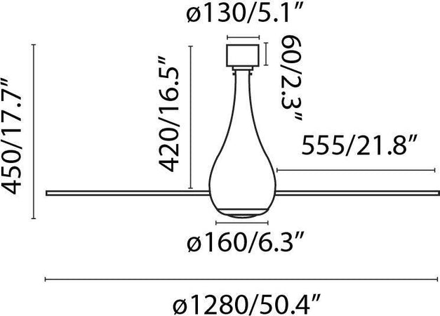 MINI ETERFAN M LED Ventilatore da soffitto bianco brillante/trasparente con motore DC Fai da te/Prodotti per la costruzione/Riscaldamento e raffreddamento/Sistemi mobili di climatizzazione/Ventilatori/Ventilatori da soffitto Led Mall Home - Napoli, Commerciovirtuoso.it