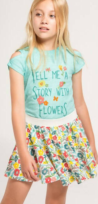 Mini Gonna Bimba Estiva Multi Color Stampa Fiori Gonna Bambina Estate con Elastico in Vita Tennis Gonnella Casual 100% Cotone gonna bambina/ragazza Piccole Canaglie - Tropea, Commerciovirtuoso.it