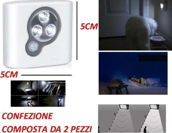 Mini Lampada Punto Luce A Batteria A Led Con Sensore Di Movimento Pir Sicurezza Illuminazione/Illuminazione per interni/Lampadari lampade a sospensione e plafoniere/Faretti da soffitto Trade Shop italia - Napoli, Commerciovirtuoso.it