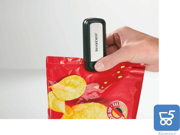 Mini Macchina Sigilla Sacchetti Portatile a Batteria per Buste Sacchetti 0,05-0,2 mm con Lama Integrata