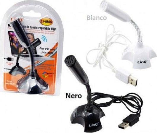 Mini Microfono Con Base Usb Skype Pc Notebook Laptop Karaoke Regolabile Li-m55 Strumenti Musicali/Microfoni/A condensatore Trade Shop italia - Napoli, Commerciovirtuoso.it