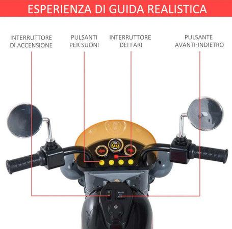 Mini-Moto-Elettrica-per-Bambini-da-37-72-Mesi-3-Ruote-Batteria-6V-PP-Ferro,-Velocità-2.5KM/h,-92×53×67cm-GB6370-009GB6