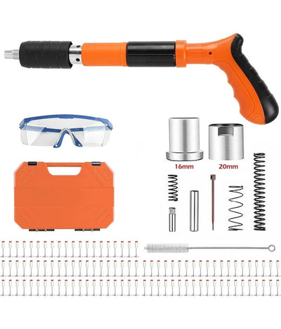 Mini Pistola Sparachiodi Manuale Con 10 Chiodi Portatile Silenziatore Regolabile