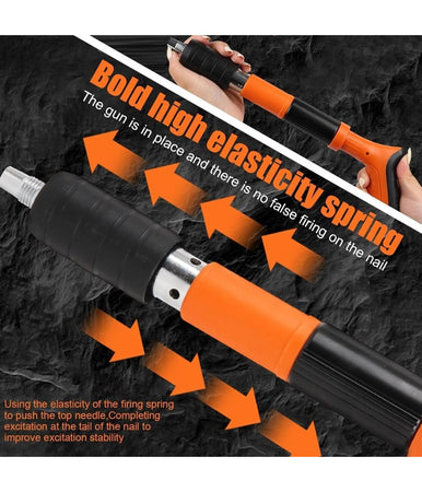 Mini Pistola Sparachiodi Manuale Con 10 Chiodi Portatile Silenziatore Regolabile