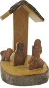 Mini Presepe In Legno D'ulivo, Natività, Pastori Pirografati A Mano, Artigianale, Natale Fiartwood